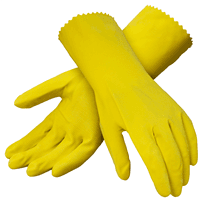 Latex Cleaning Gloves, Flock Lining, Yellow