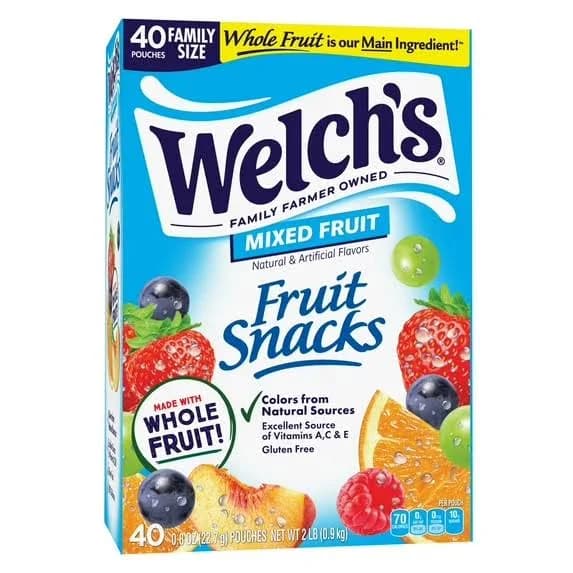 Welch's Fruit Snacks, Mixed Fruit, 0.8 Oz, 40 Count
