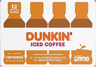 Dunkin' Iced Coffee Caramel Bottles, 13.7 fl oz, 12 Pack