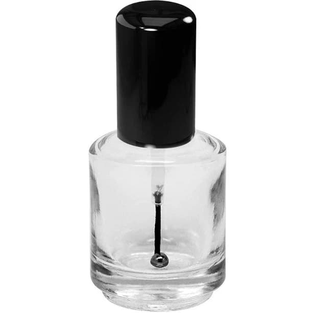 Karlash Premium Empty Polish Bottle Clear + Brush + Mixing ball + White Cap 0.5 Oz