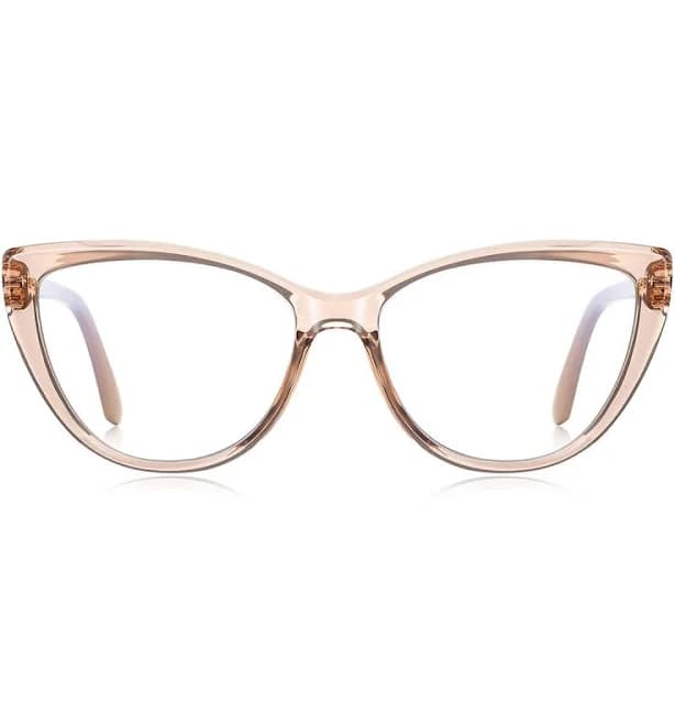 Modern Cat-Eye Glasses – Medium Fit, TR Build & Spring Hinges, Translucent Pink
