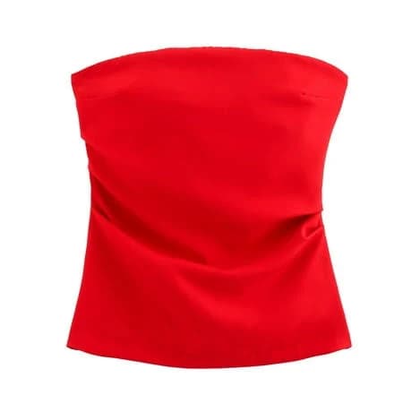Women's Strapless Ruched Satin Tube Tops