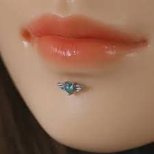 1pc heart shaped cubic synthetic zirconia winged lip ring - Temu Malaysia