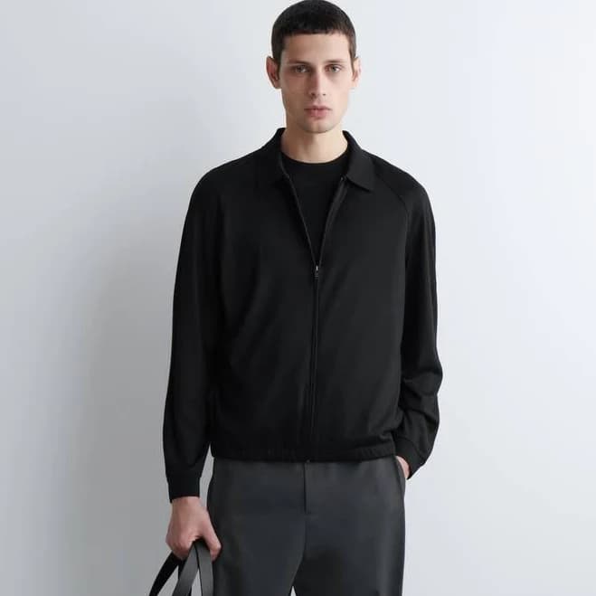 Cos Men's Wool Jersey Bomber Jacket
