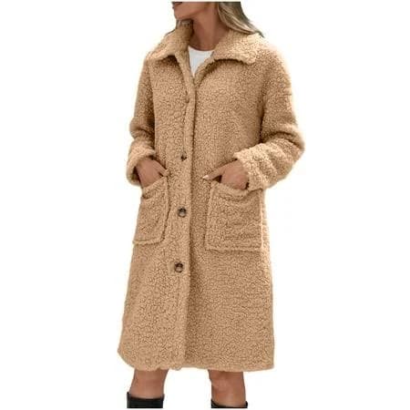 Women's Fluffy Faux Fur Long Jacket