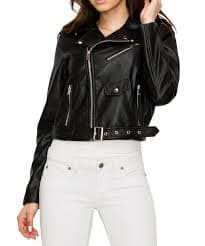 Made by Johnny Women's Faux Leather Moto Biker Jacket L BLACK - Walmart.com