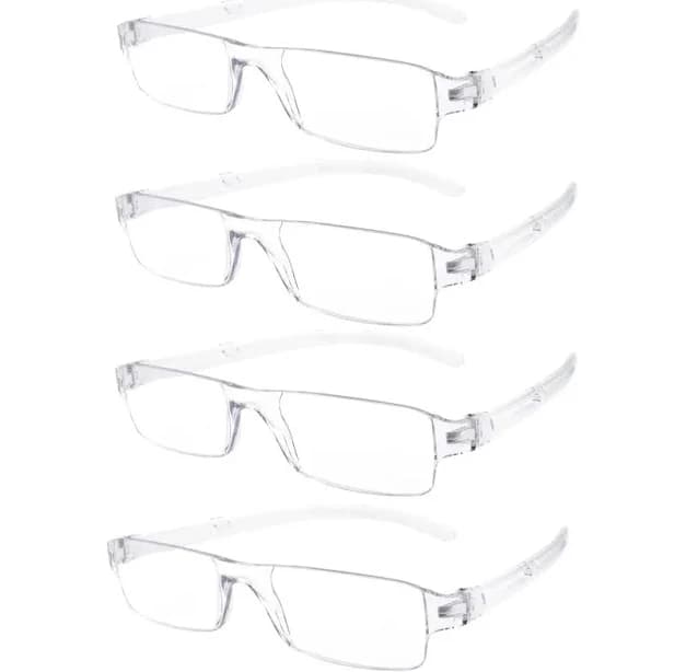 Pack 4 Rimless Reading Glasses,Blue Light Clear Frames Reader Lightweight for Men and Women