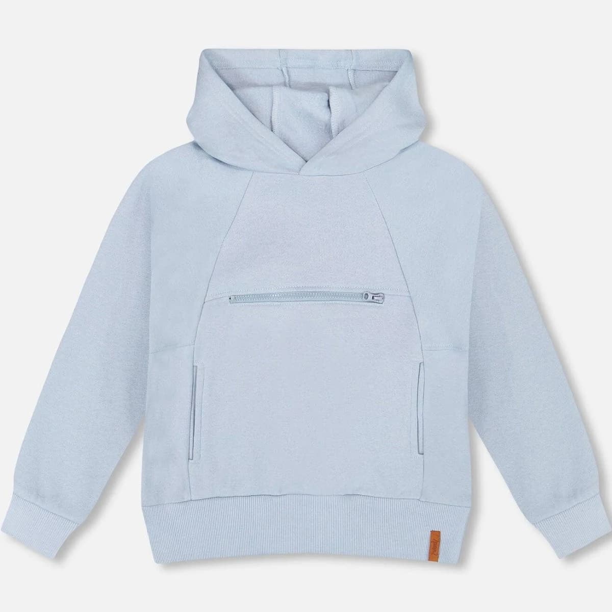 Deux par Deux Boys' Pullover Hooded Fleece Sweatshirt with Zip Pocket