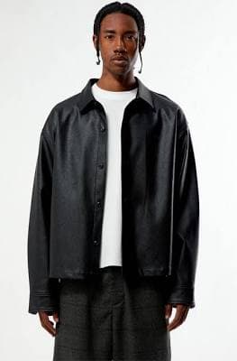 Essex Men's Faux Leather Long Sleeve Shirt