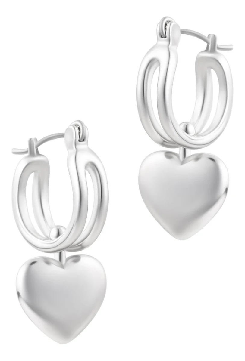 Adornia Women's Heart Huggie Earrings