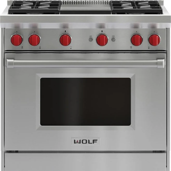 Wolf GR364GLP 36 Inch Freestanding Pro-Style Gas Range