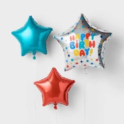 Spritz 3Ct Star Happy Birthday Foil Balloon Bundle