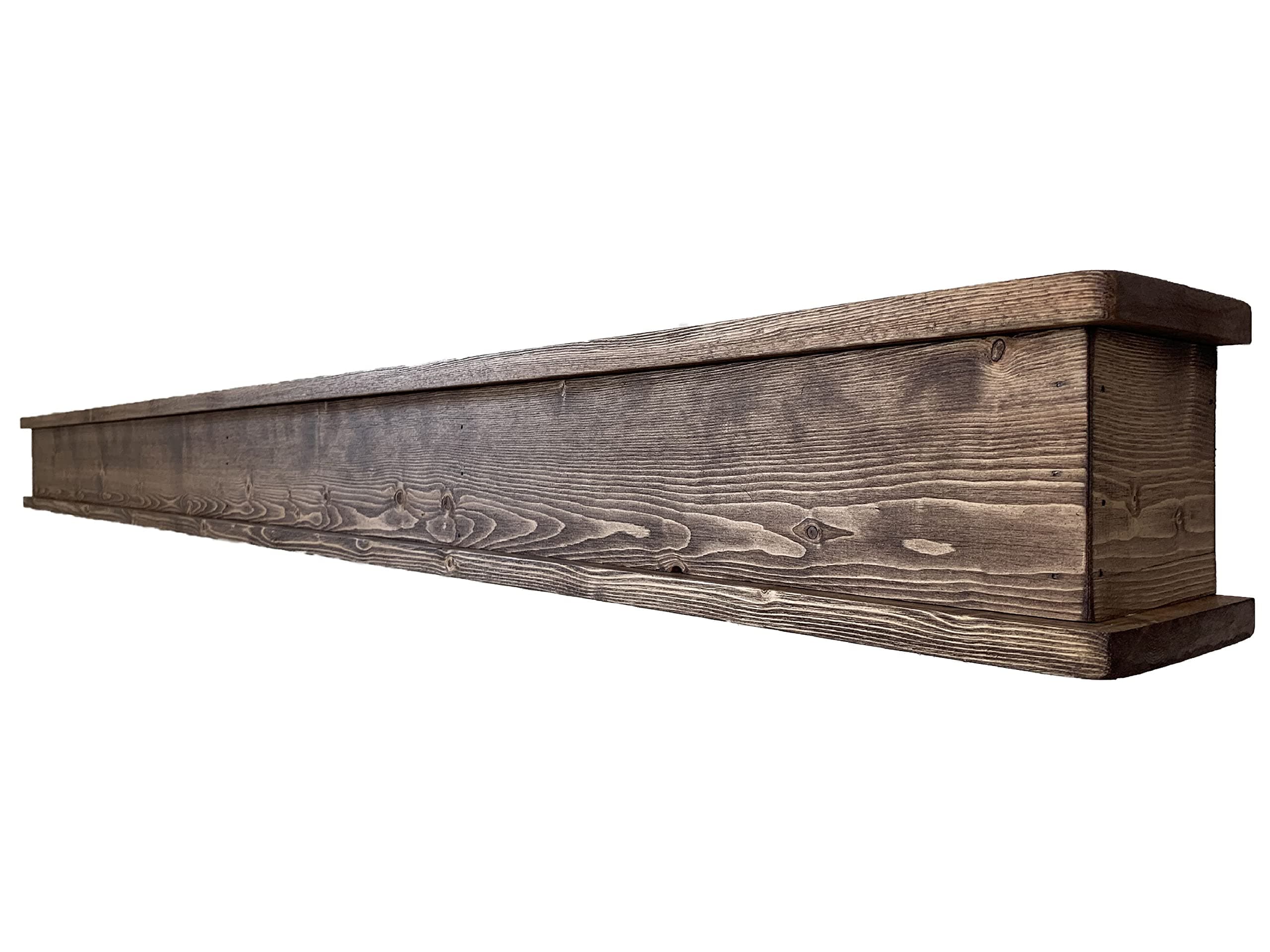 Amazon.com: Rustic Mantle | Fireplace Mantel for Decor | Wood Mantel Shelf | Made in USA | Floating Shelf | Farmhouse Fireplace Surround | Long Shelf for Fireplace (Rustic Brown, 72 Inch) : Home & Kitchen