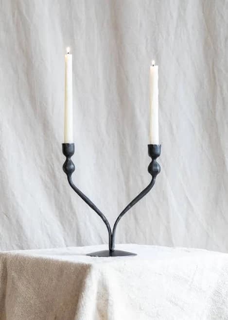 Two Arm Ball Taper Candle Holder