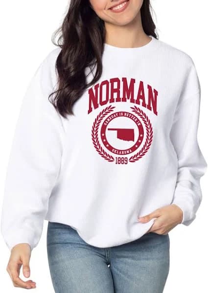 Chicka-D Women's Norman College Graphic Crew Pullover Sweatshirt