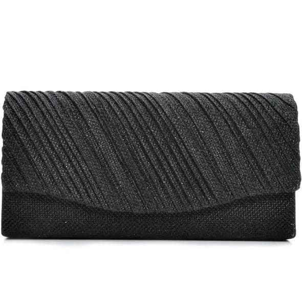 Pink Glitter Clutch Bag With Detachable Chain