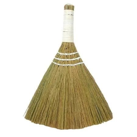 Corn Whisk Broom, Yellow, Flagged Natural Bristles for Multi-Surface Sweeping, Remove Dirt and Debris from Porches/Floors Decks/Driveways/Sidewalks,