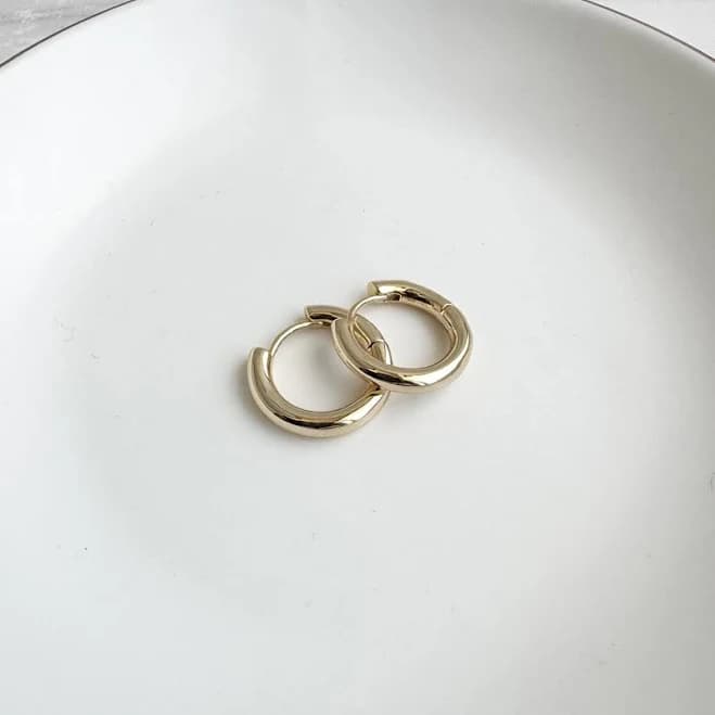 Dainty Rounded Gold Huggie Earrings