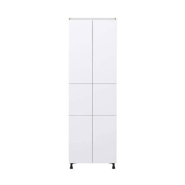J COLLECTION Timberline 30 in. W x 24 in. D x 94.5 in. H Assembled Slab Pantry Kitchen Cabinet in Bright White T302494.5-FR - The Home Depot