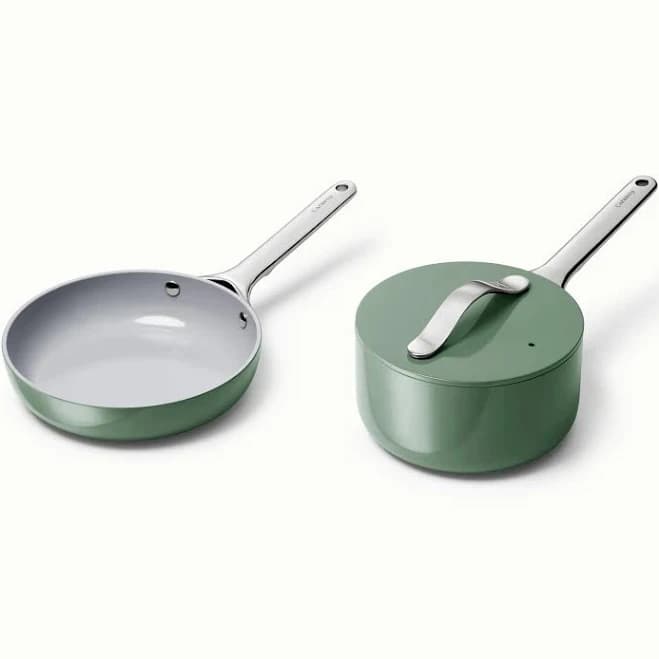 Caraway Non-Stick Ceramic Mini Fry Pan and Mini Sauce Pan Duo - Sage