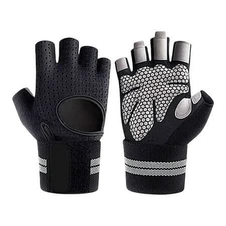 Black Fingerless Weight Lifting Gloves