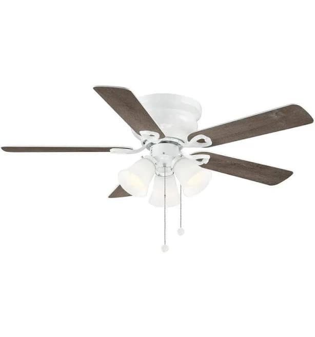 Clarkston II 44 in. LED Indoor Brushed Nickel Ceiling Fan with Light Kit