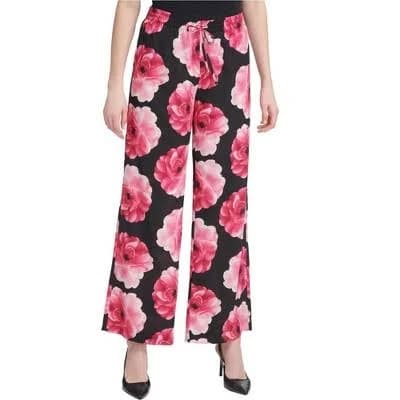 Calvin Klein Women's Floral-Print Wide-Leg Pants