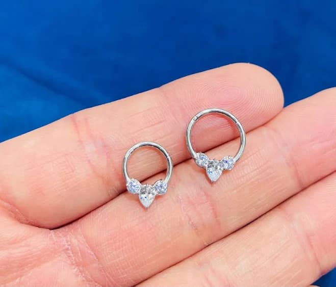 16g Dainty Silver Minimalist Septum Clicker Hoop