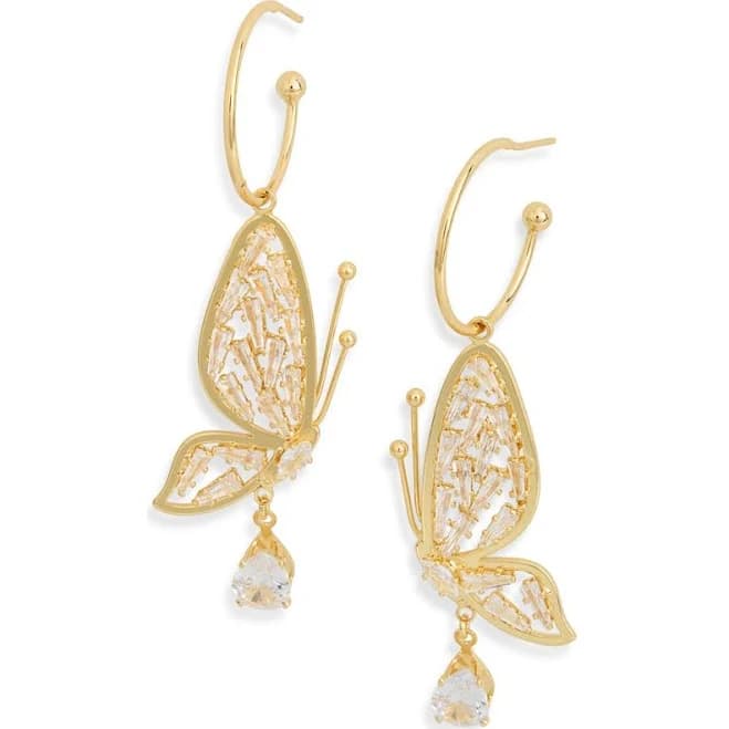 Eye Candy Los Angeles Simone Butterfly Drop Earrings