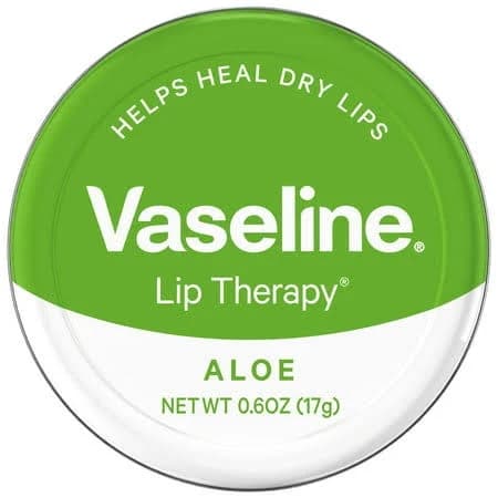 Vaseline Lip Therapy Lip Balm Tin Aloe Vera 0.6 oz, Green