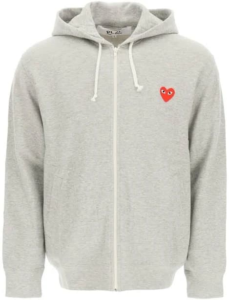 Comme des Garçons Play Heart Patch Zipped Hoodie - XXS