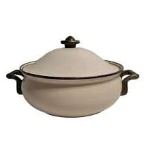Vintage La Cuisine? Ivory Cream Enamel Pot Dutch Oven