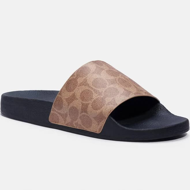 Coach Men's Signature Coated Canvas Pool Slide