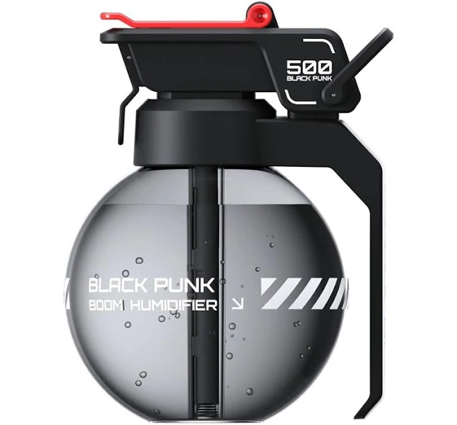 Grenade Humidifier, 500ml Creative Military Design Cool Mist Humidifiers Portable Cyberpunk Air Diffuser, Quiet USB Rechargeable Fun Humidifiers for