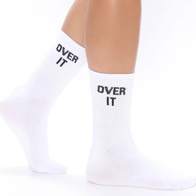 Fashion Nova Women's So Over It Crew Socks