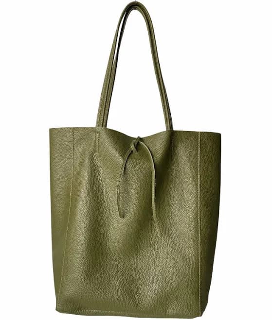 LaGaksta Taylor Italian Leather Tote Shopper Bag Sage Green