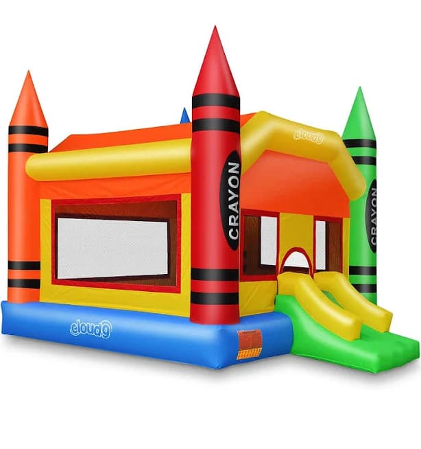 Cloud 9 Crayon Bounce House with Slide