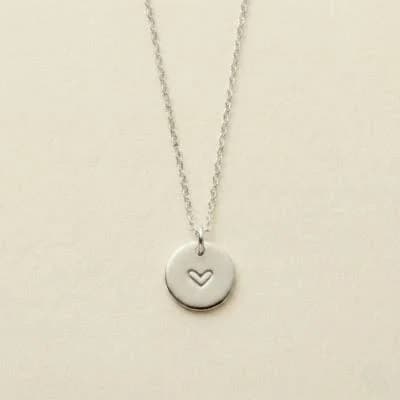 Made By Mary Heart Disc Necklace