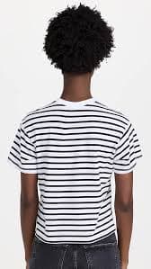 Anthony Thomas Melillo ATM Women's School Boy Stripe Tee, Black/White Stripe, XS at Amazon Women's Clothing store
