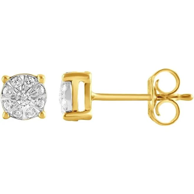 10K White Gold 1/5 ct. tw. Diamond Cluster Stud Earrings