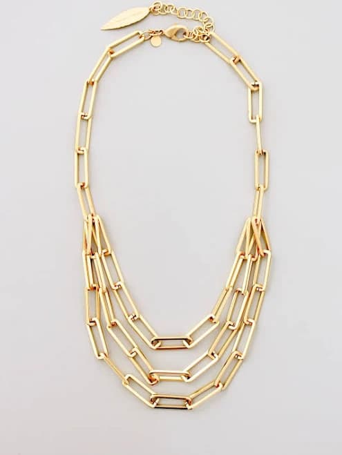 Layered Paperclip Chain Necklace