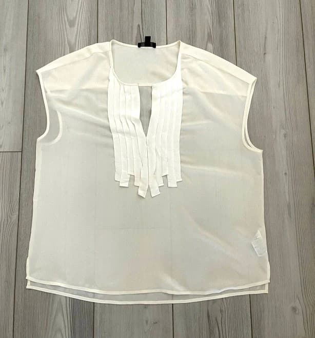 J. Crew Women's Sleeveless Ruffle V-neck Blouse Cream Size 12