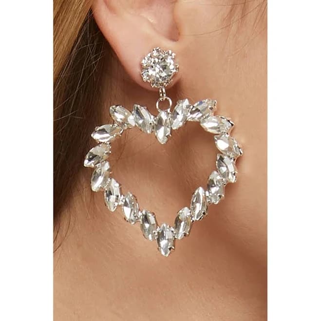 Crystal Heart Dangle Earrings
