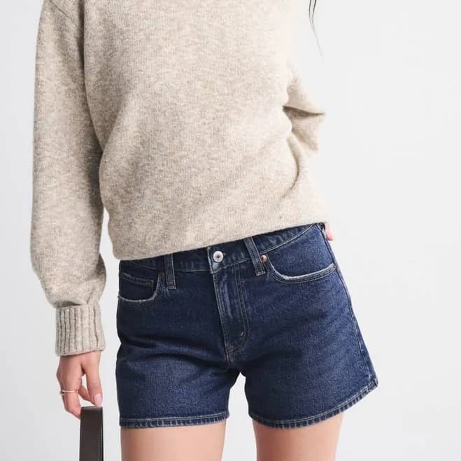 Abercrombie & Fitch Women's Mid Rise A-Line Shorts