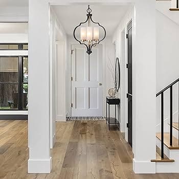 Durent Lighting Modern Orb Chandelier, 3-Light Black and Gold Pendant Light Fixture with Frosted Glass Shade for Kitchen Island, Dining Room, Bedroom, Foyer, Entryway - Amazon.com