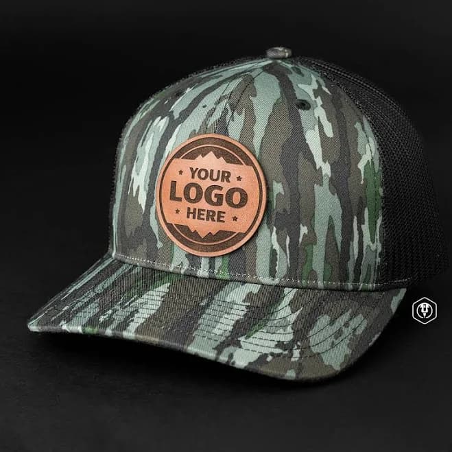 Custom Leather Trucker Hat with Cattle Tag Patch