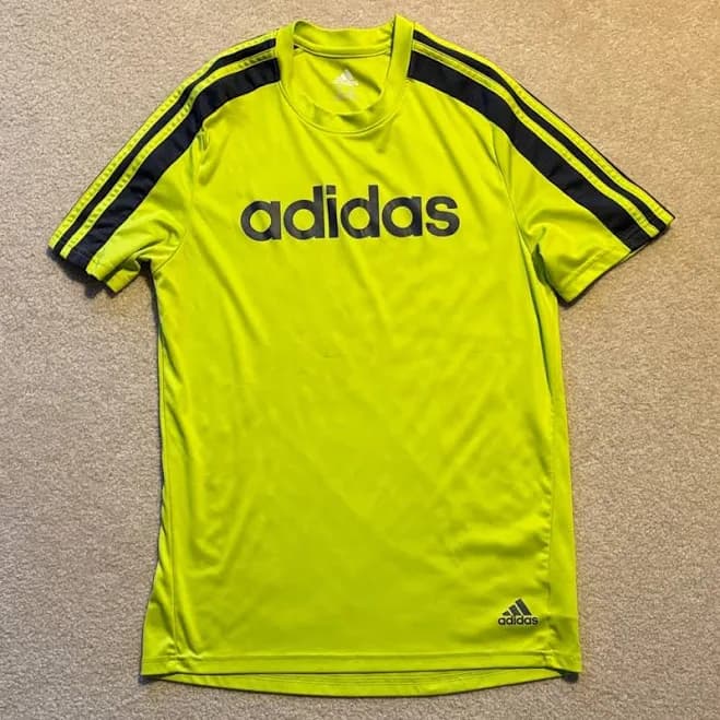 Adidas Shirts & Tops | Adidas Neon Yellow Tee With Black Accents | Color: Yellow | Size: Xlb | Themikalaadams's Closet