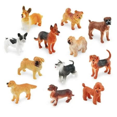 12pcs Mini Dog Figurines Toy Set, Realistic Detailed Plastic Puppy Figures Playset, Painted Hand Cake Dogs To Ornament, Tiny, Size: 1set