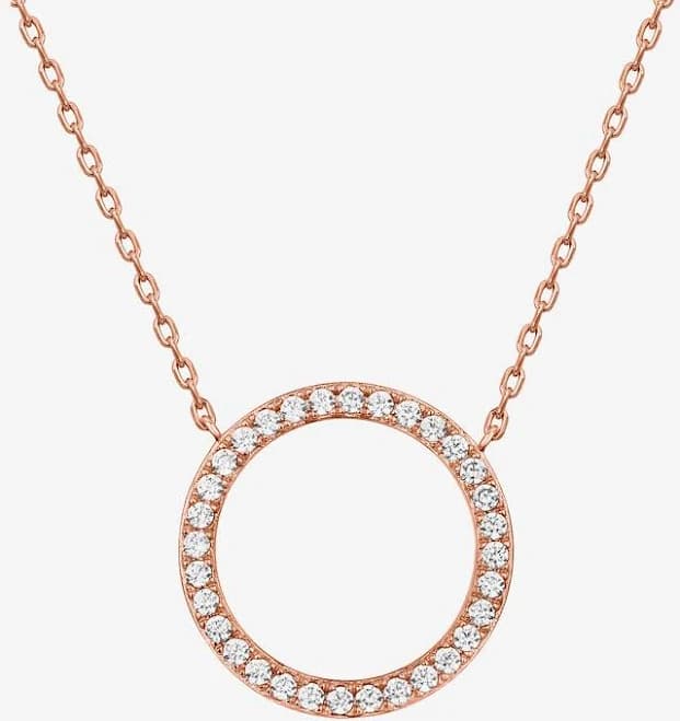 Women Pavoi 14K Gold Plated Circle CZ Solitaire Necklace