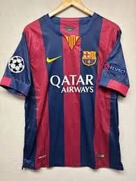 FC Barcelona 2014-15 Nike Dri Fit Jersey Mens Red Blue Neymar JR #11 XL NWT